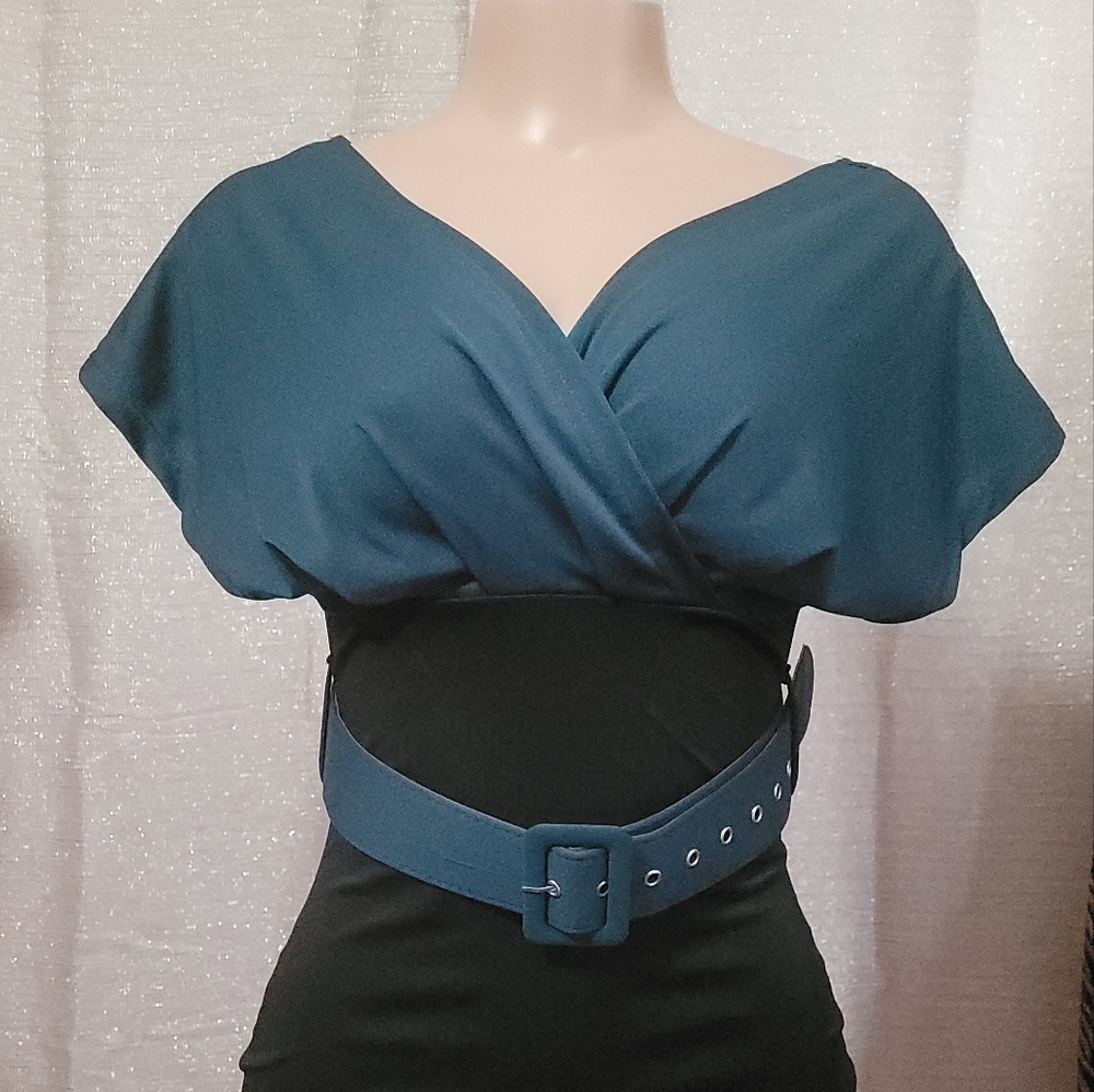 2 color midi dress new size S, M, L, XL, XXL Available - Picture 12 of 13